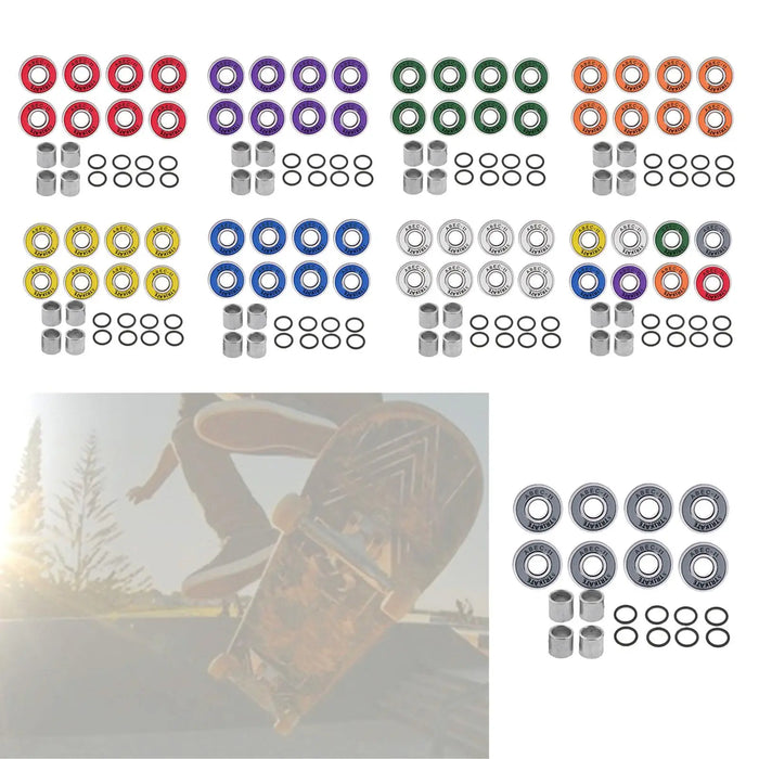 8 Frictionless Abec 11 Skateboard Roller Skate Wheels Scooter Spare Bearings