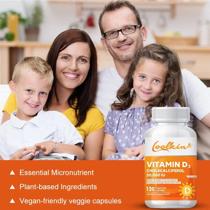 Vitamin D3 50,000 IU - Strengthen Bones and Teeth, Promote Muscle & Immune Health, Promote Calcium Absorption,Dietary Supplement