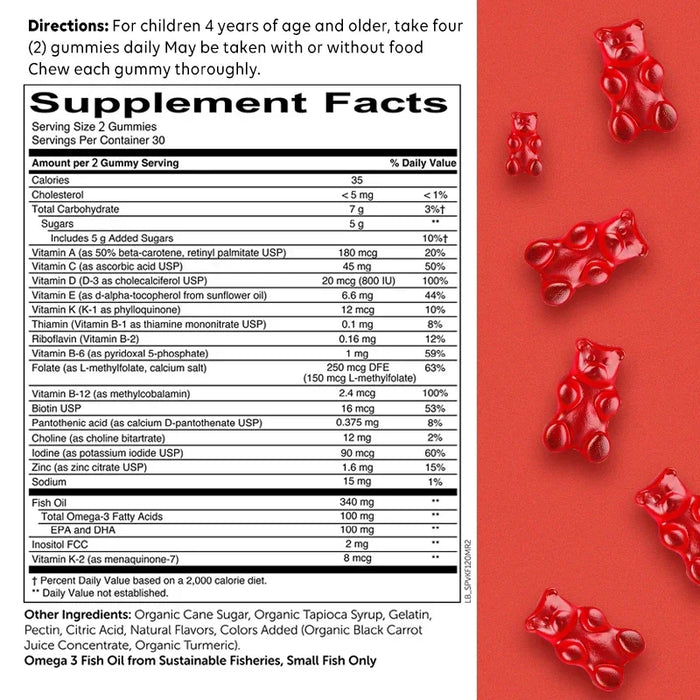 Children's Multivitamin Gummies - Support Brain Health, Enhance Immunity, Improve Memory and Concentration