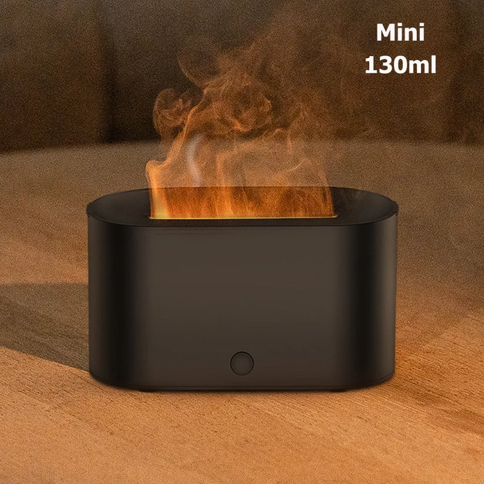 130ml Colorful Flame Air Aroma Diffuser Humidifier USB Desktop Essential Oil Diffuser Ultrasonic Aromatherapy Diffusers