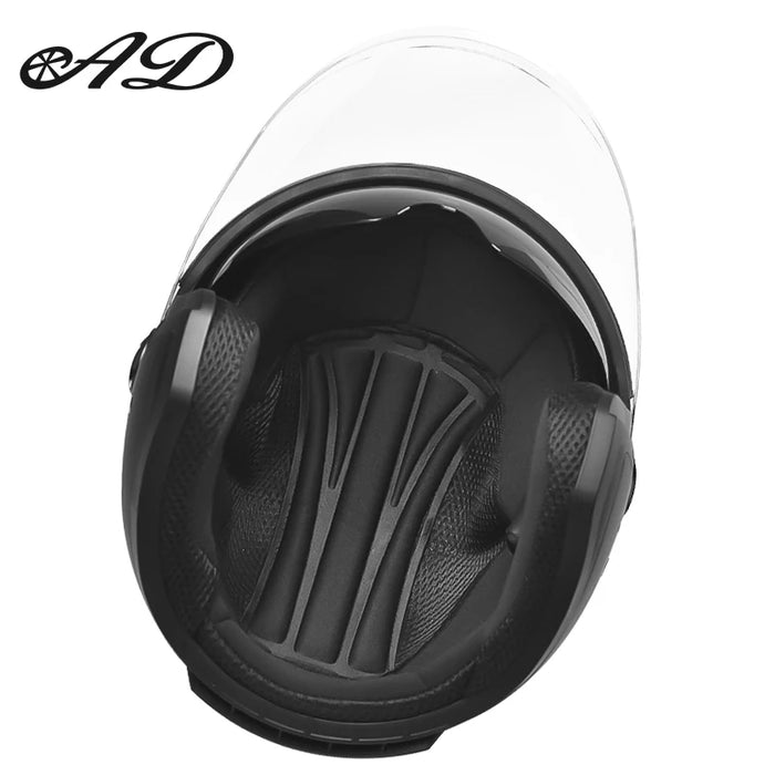 AD Motorcycles Half Helmets Summer Moto Motocross Men and Women Double Lens Electric Vehicles free size Helmets