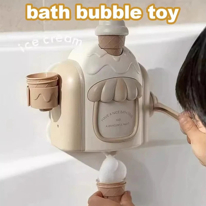 Bath Toy Portable Ice Cream Foam Maker Bath Bubble Toy for Boys Girls Birthday Gift Ice Cream Machine Water Bathroom Toy