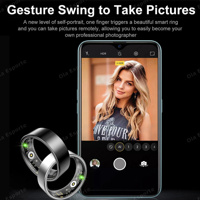 2025 New Smart Ring Blood Oxygen Heart Rate Sleep Monitoring Sports GPS Tracking Remote Care 5ATM Waterproof smartring Men Women