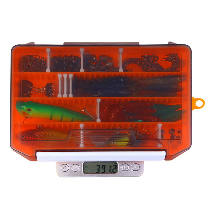 158PC Fishing Lures Set Full Kit Soft Hard Baits Metal Spoons Jigs Hooks Sinker Weight with Tackle Box Saltwater Freshwater Gear