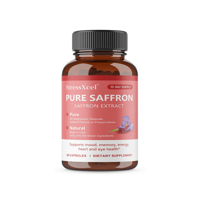Saffron Supplements - Pure Saffron Extract Capsules - Boost Energy & Mood, Support Eye & Heart Health,Natural,GMO-Free