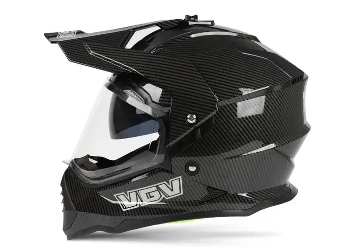 Motocycle Helmet MTB ATV Motocross Cascos Carbon Fiber Pattern Off-Road helmet Dual Lens Capacete Casco moto DOT Certification