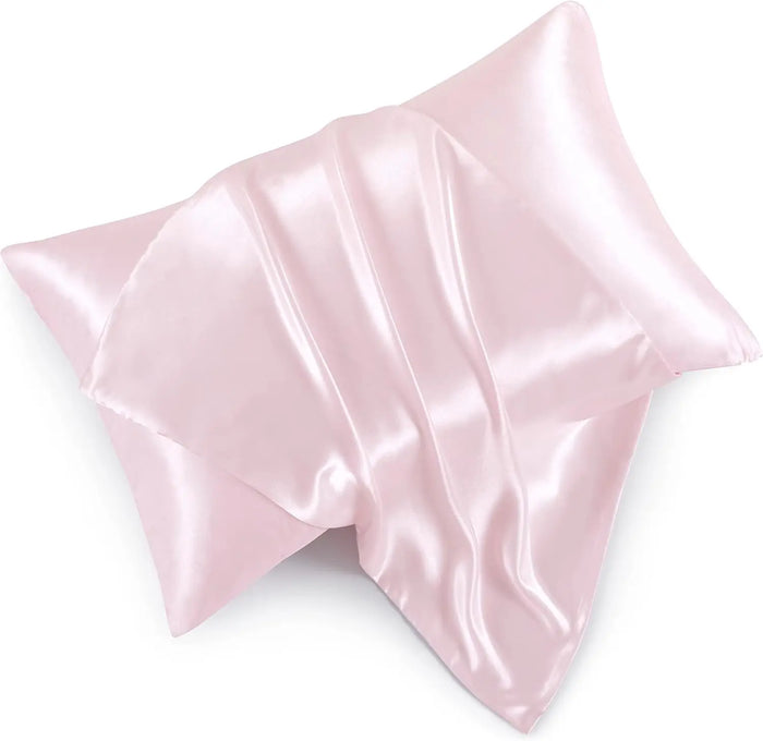 2pcs Satin Pillowcase for Skin and Hair, Satin Pillow Cases Set of 2 Soft Breathable Smooth Cooling Pillow Covers for Sleeping