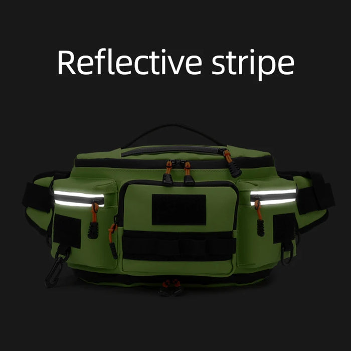 Fishing Lure Waist Bag Large Fish Box Accessories Outdoor Sports Tackle Gear Belt Bag Multi-pockets Crossbody Fishing Bag
