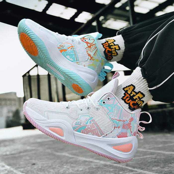 Basketball Shoes for Men Cushioning Basketball Sneaker Women High-top Outdoor Sport Sneakers Breathable Athletic Shoes