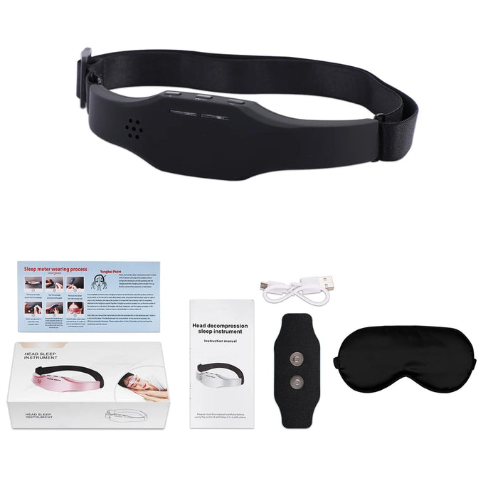 Smart Electric Head Massager Sleep Monitor Insomnia Migraine Relief Massage Release with Stress Sleep Therapy Device Sleep Mask