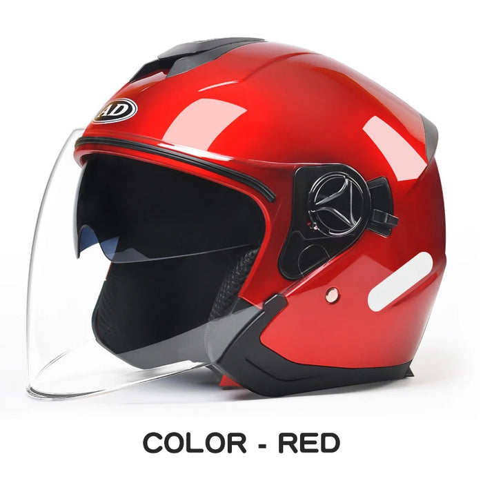 AD Motorcycles Half Helmets Summer Moto Motocross Men and Women Double Lens Electric Vehicles free size Helmets