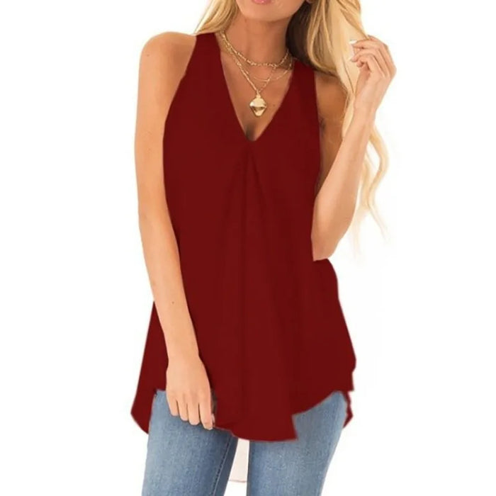 Womens Blouse Tops 2025 Ladies Summer White Chiffon Blouse Ruffle Sleeveless Pullover Female Shirt Blusas femininas elegantes