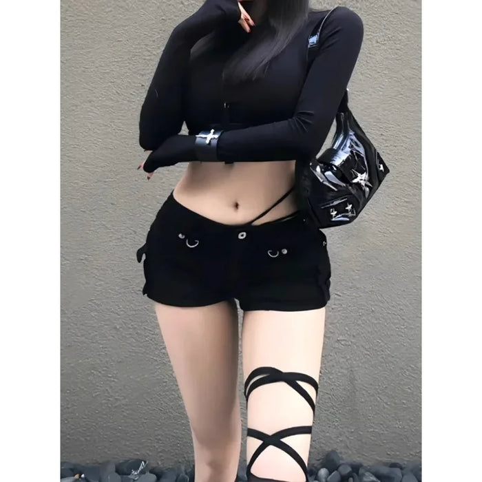 Woman Jeans for Women Low Rise Jeans Baggy Denim Shorts Big Size Women's Pants Coquette Summer Clothes Shoujo Girl Style Jorts