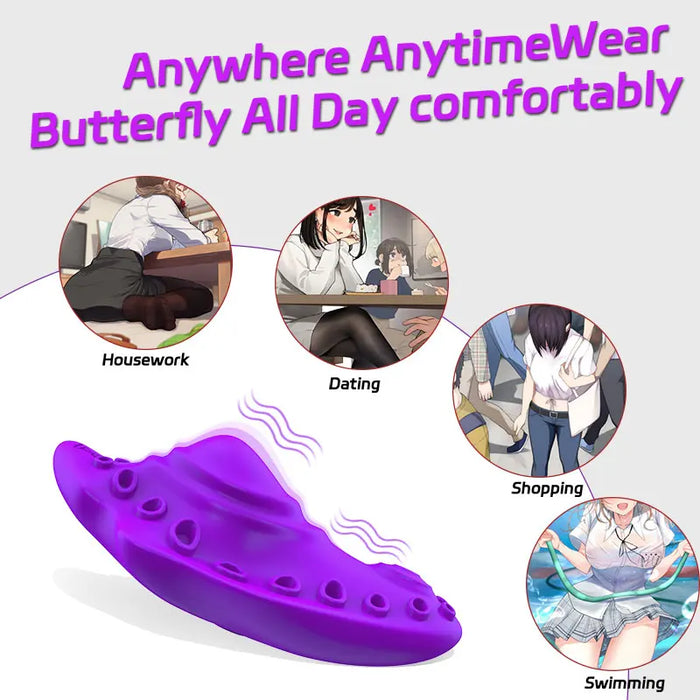Wearable underwear vibrator with application vibrating egg, rechargeable butterfly clitoral stimulator vibrating toy for women