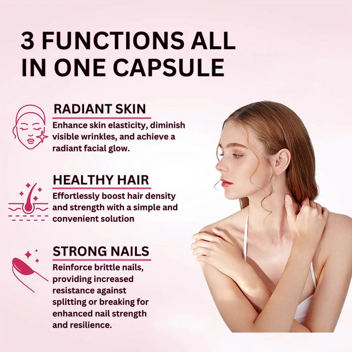 Collagen Capsules-with Vitamin C & Biotin, Antioxidant, Support Joint, Hair, Nails, Skin Care Health, Promote Calcium Absorption