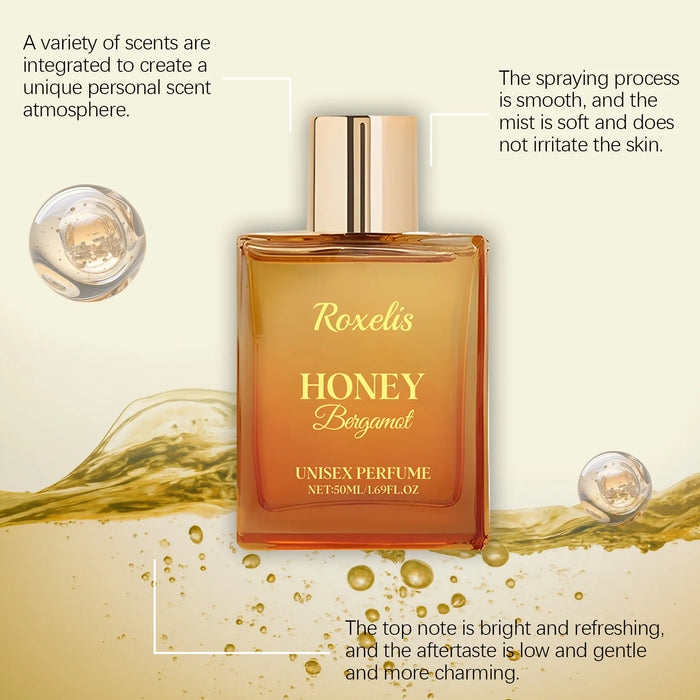 Honey Bergamot Unisex Perfume Mild Naturally Fresh Scent, Women's Charming Everyday Portable Fragrance Perfumes Mujer Originales