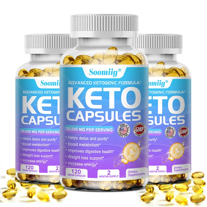 Keto Capsules - Burn Fat, Suppress Appetite, Metabolism, Healthy Weight Management, Digestion & Gut Health, 120 Capsules