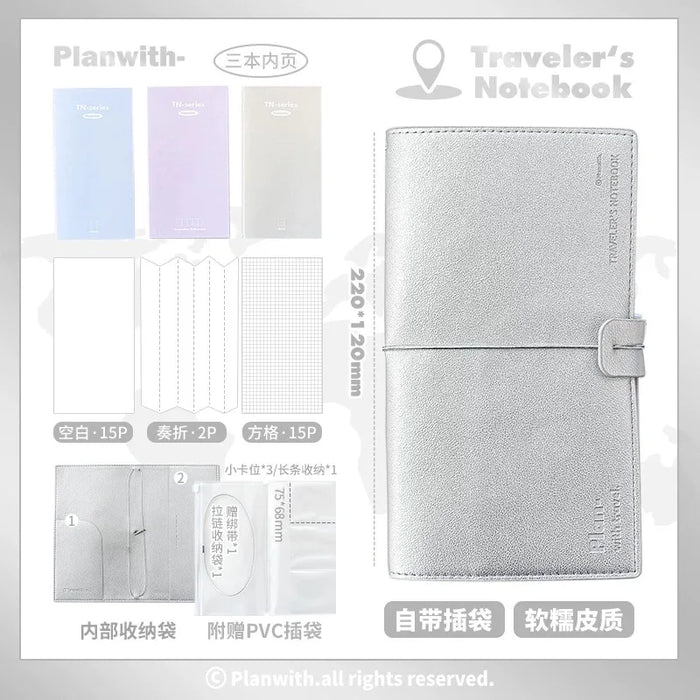 MINKYS PU leather Travel Journal Notebook Planner Yearly Daily Weekly Agenda Book School Stationery