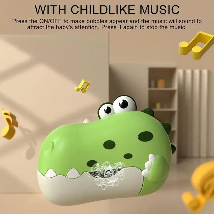 Bath Bubble Machine Music Automatic Bubble Blower Dinosaur Shape Electric With Suction Cup Children Bathing Companion For Kids