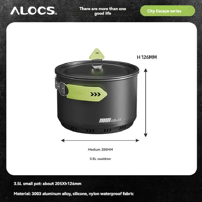 ALOCS Camping Cookware Set, Outdoor Stove, Kettle,Frying pan, Picnic Equipment, Complete Set of Cookware