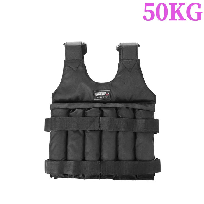 3-50KG Durable Weighted Vest Adjustable Weight Training Exercise Waistcoat Jacket Sand Clothing Boxing Fitness Equipment