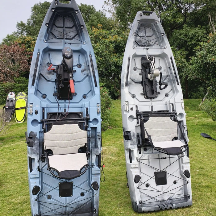 2-Seater Modular Kayak, Electric/Pedal-Driven HDPE Canoe with Aluminum Seats, Portable Fishing Boat for Lake & Ocean Recreation