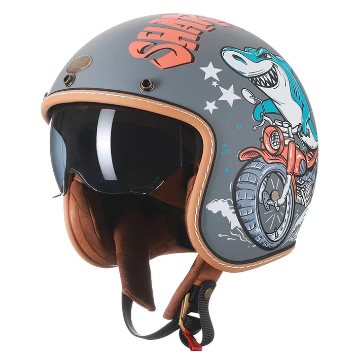 Cyril Helmets for Motorcycles Accessories 3/4 Open Face Lightweight DOT Certified Safety Retro Cascos Moto Helmet