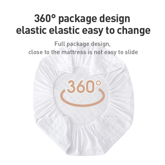 Waterproof Throw Mattress Cover Bed Fitted Sheet Mattress Protector Single/Double/140/160 Muti Size  Gray/White