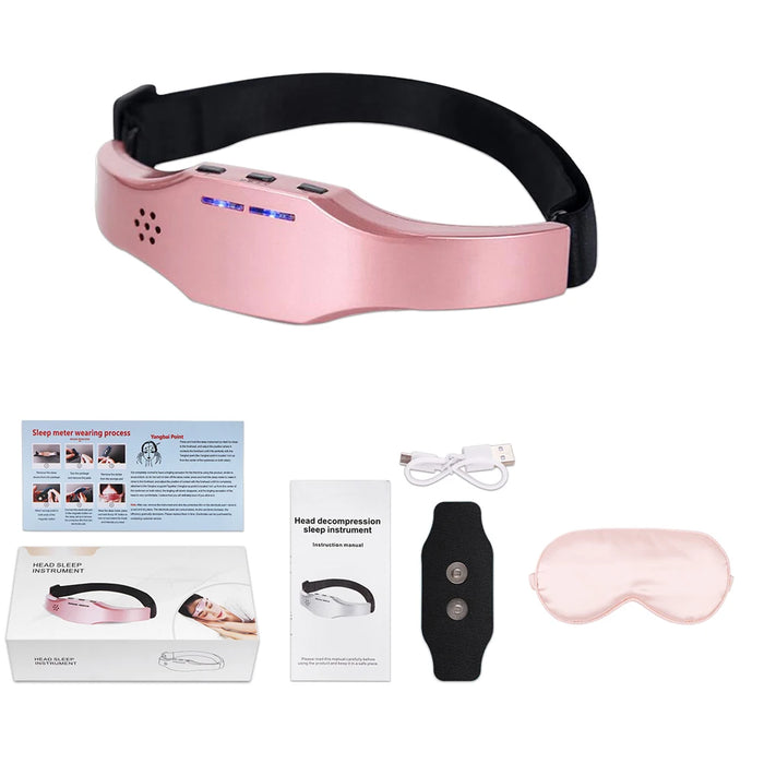 Smart Electric Head Massager Sleep Monitor Insomnia Migraine Relief Massage Release with Stress Sleep Therapy Device Sleep Mask