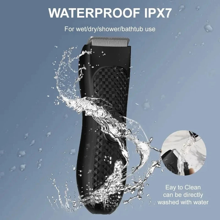 Men's Electric Body Hair Trimmer Rechargeable Shaver Ceramic Blades Waterproof Personal Care Grooming Tools