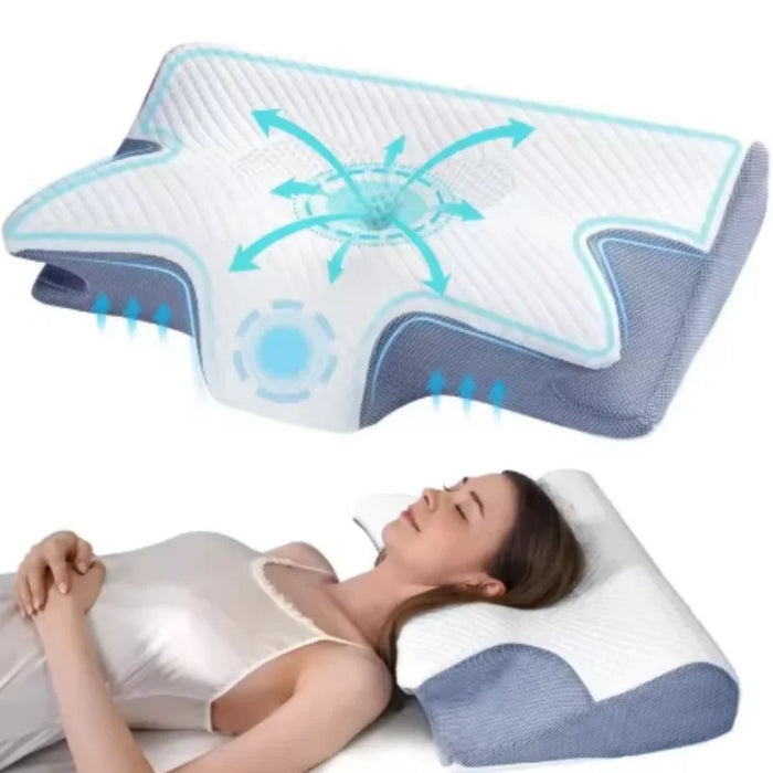 Deep Sleep Neck Pillow Butterfly Slow Rebound Memory Cotton Cervical Spine Pillow Soft Yet Firm Support Shoulder Relaxation