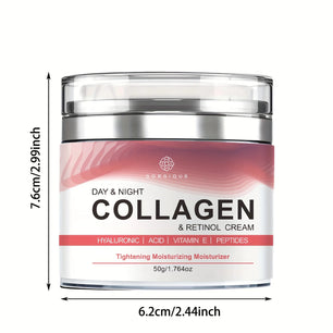 Collagen Cream for Face with Retinol and Hyaluronic Acid, Day Night Collagen Anti Aging Skincare Facial Moisturizer