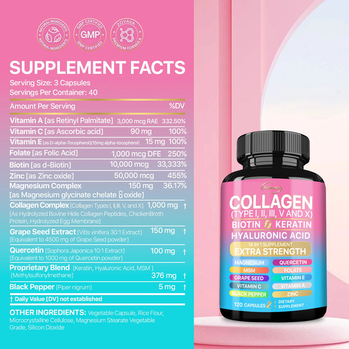 Collagen Supplement - Supports Skin Health, Boosts Immunity and Maintains Overall Well-being, Anti-aging