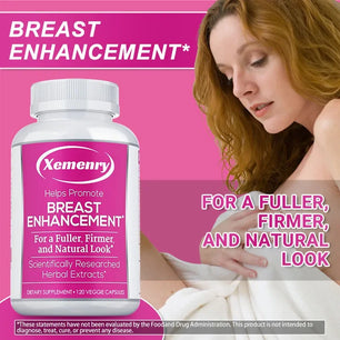 Breast Enhancement Capsules - Supports Balanced Estrogen Metabolism, Enlarges Breasts, Improves Skin, Regulates Mood, Non-GMO Ve