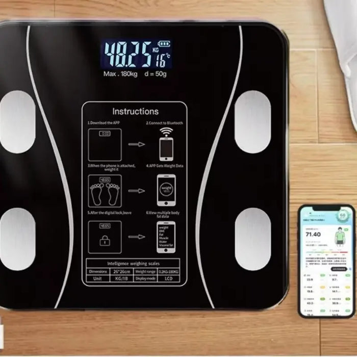 Body Fat Scale Smart Wireless Digital Bathroom Weight Scale Body Composition Analyzer With Smartphone App Bluetooth-compatible