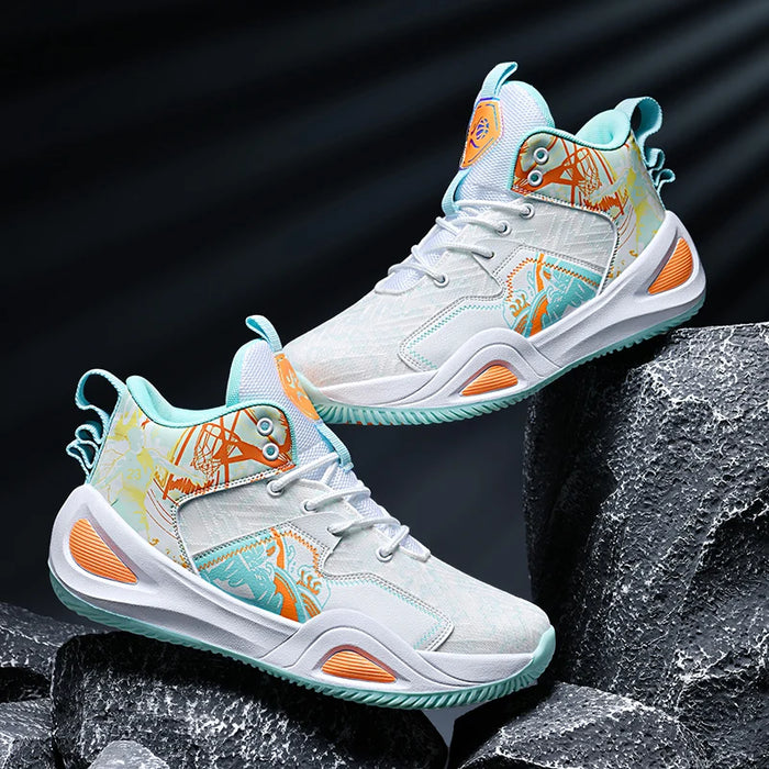 Basketball Shoes for Men Cushioning Basketball Sneaker Women High-top Outdoor Sport Sneakers Breathable Athletic Shoes