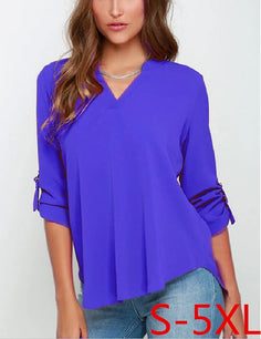 Women Tops Blouses Sexy Lady Long Sleeve blusas V-Neck Chiffon Blouse Shirt Plus Size 5XL Ropa Mujer blusa