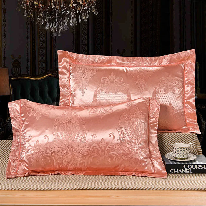 1 Pair Satin Jacquard Pillowcase Soft Smooth Bedding Cushion Cover 48*74cm Mulberry Satin Pillow Cover