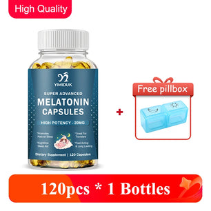 Melatonin Capsules, for Promote Relaxation & Restful Sleep Naturally, Deep Sleep & Wake Up Refreshed, Great for Travelers, Vegan