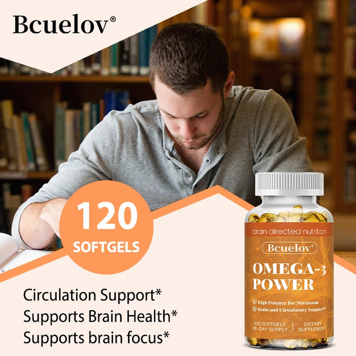 Omega 3 Fish Oil Supplement - EPA DHA Fish Oil Omega 3 for Mood Boost Liver Support and  Immune Booster Brain