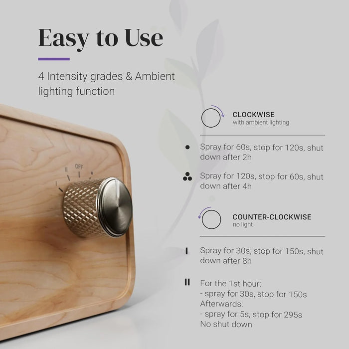 Essential Oil Diffusers for Aromatherapy Battery Operated Diffuser Air Aroma Diffuser Wood & Glass Oil Diffuser for Home Office
