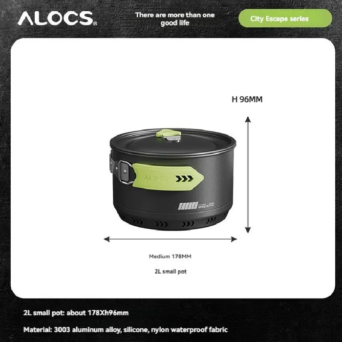 ALOCS Camping Cookware Set, Outdoor Stove, Kettle,Frying pan, Picnic Equipment, Complete Set of Cookware