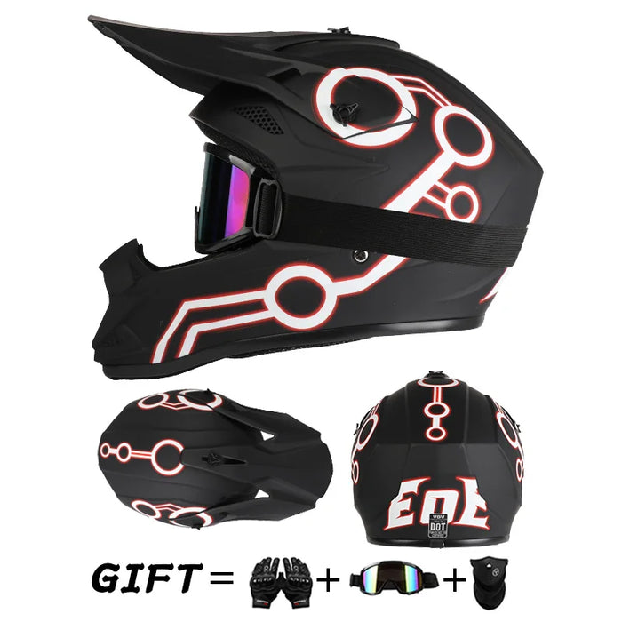 Motocross helmets for street riding safety Motorcycle Motocross Race Downhill AM DH Children Adult Universal Helmet with 3 Piece