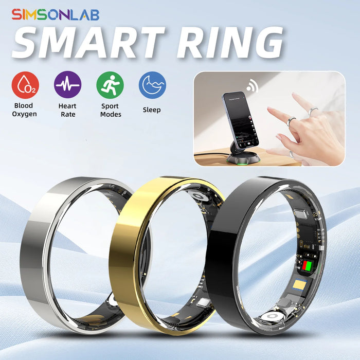 2025 New Health Smart Ring For Android IOS BT Call Heart Rate Blood Pressure Monitor 5ATM Waterproof Men Women Christmas Gifts