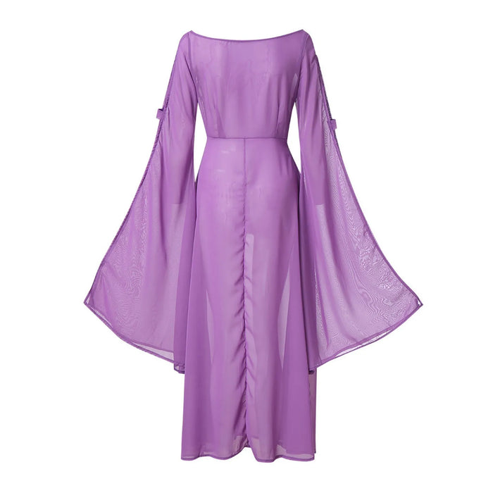 ladies dress Elegant off shoulder round Neck high Waist Wrapped Maxi Dress Women halloween Party Club Elegant Evening Dresses