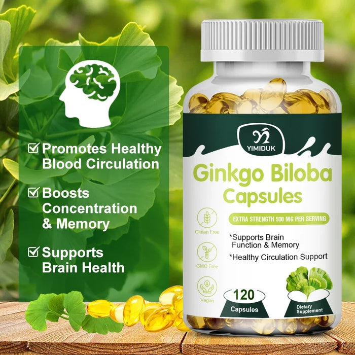 Ginkgo Biloba Extract Supplement, for Promote Blood Circulation, Antioxidant, Supports Brain Function & Memory, Mood Stabilizer