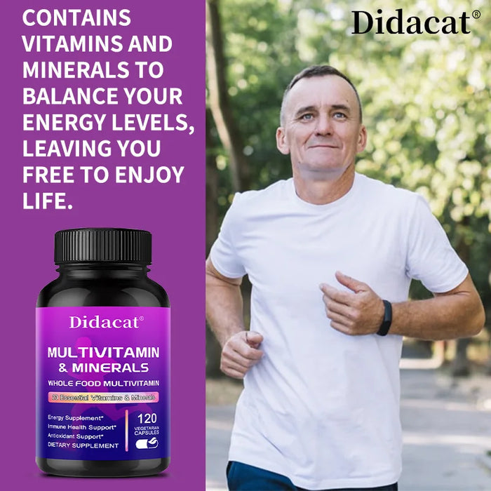 Whole Food MultiVitamin and Minerals - 120 Multivitamins for Women and Men, Powerful Antioxidants for Digestive Support