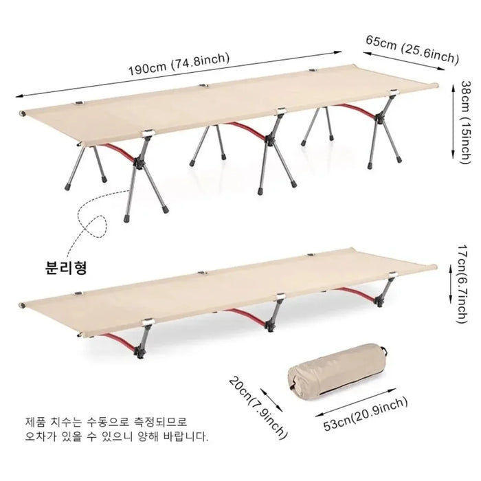 Camping Cot Outdoor Exquisite Camping Folding Bed Lightweight and Portable Car Picnic Seating Stable and Comfortable Single Bed
