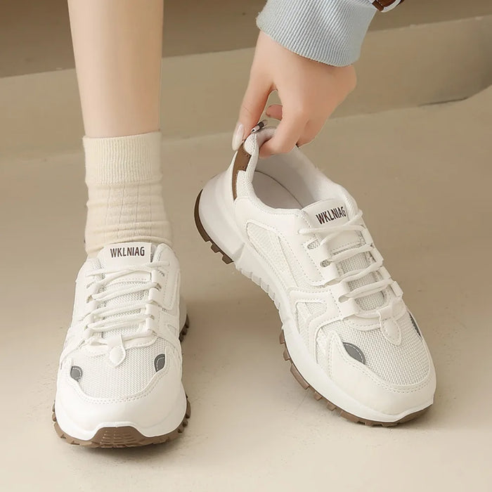 Women's Sporty Casual Shoes Spring/autumn 2026 Lightweight Sneakers for Women Thick Bottom Running Shoes Mesh Single Shoes
