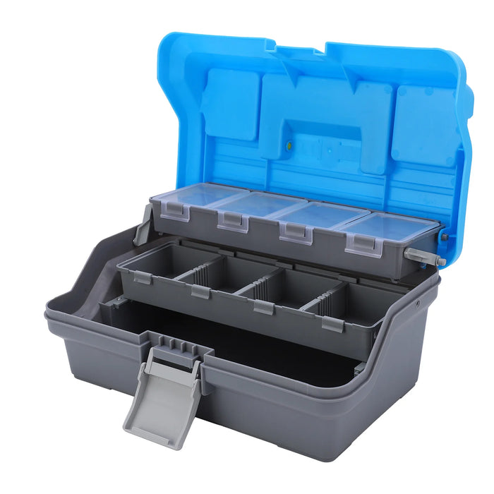 Fishing Gear Box, Fishing Tackle Box Portable ABS Three‑Layer Fishing Gears Storage Box with Ergonomic Handle